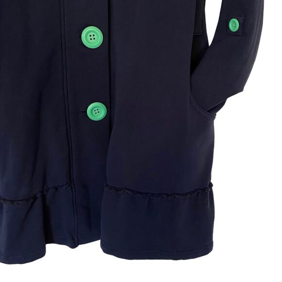 MATILDA JANE A Million Little Things Ruffle Peacoat Jacket Navy Teal Size Small - Picture 4 of 5